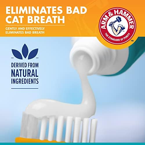 ערכת שיניים של ARM & Hammer Fresh Breath לחתלתולים | מברשת שיניים חתול ומשחת שיניים עם סודה לשתייה